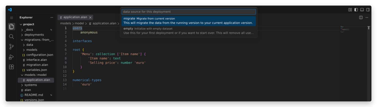 Migrating from the running version