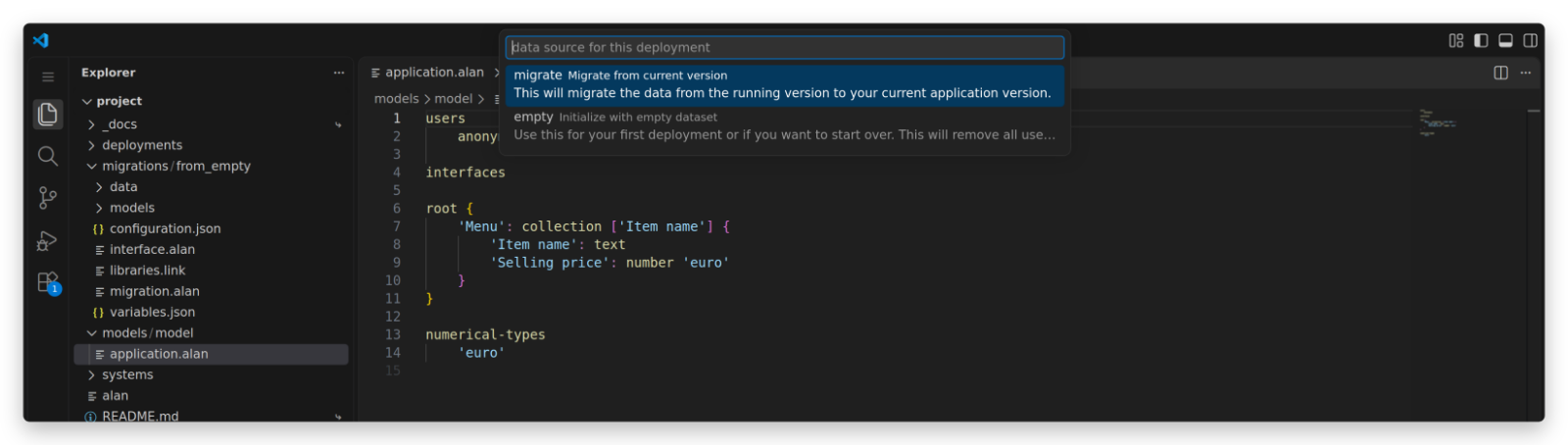 Migrating from the running version