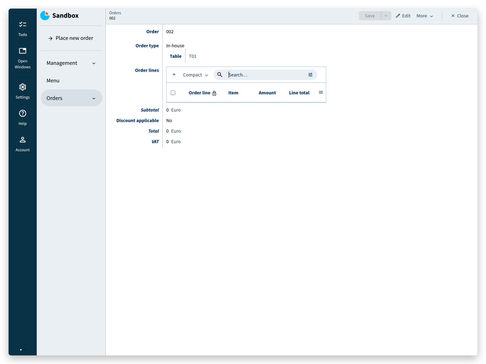 added order