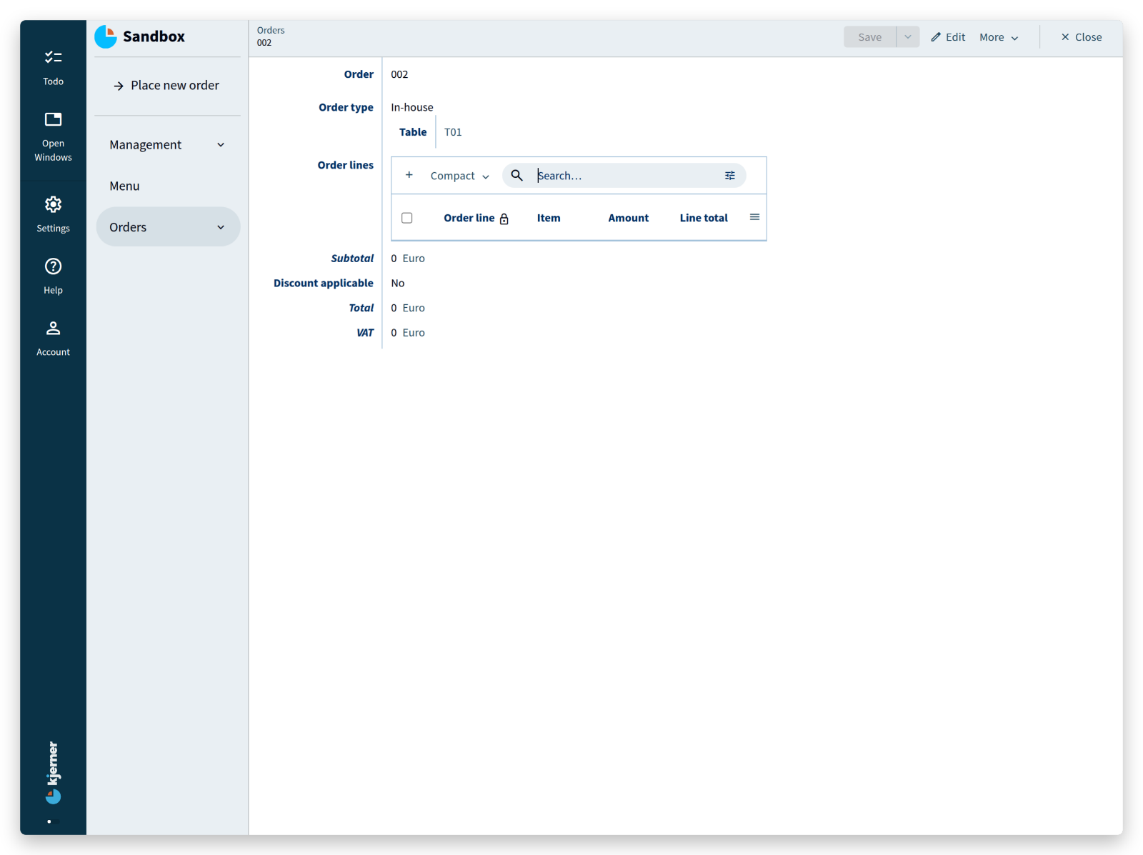 added order